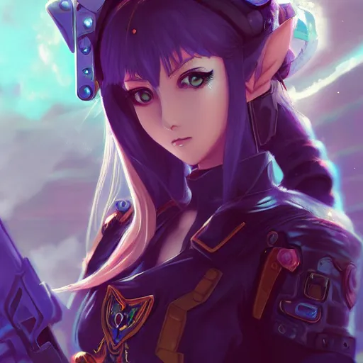 Prompt: An anime portrait of Cyberpunk princess Zelda, by Stanley Artgerm Lau, WLOP, Rossdraws, James Jean, Andrei Riabovitchev, Marc Simonetti, and Sakimichan, tranding on artstation