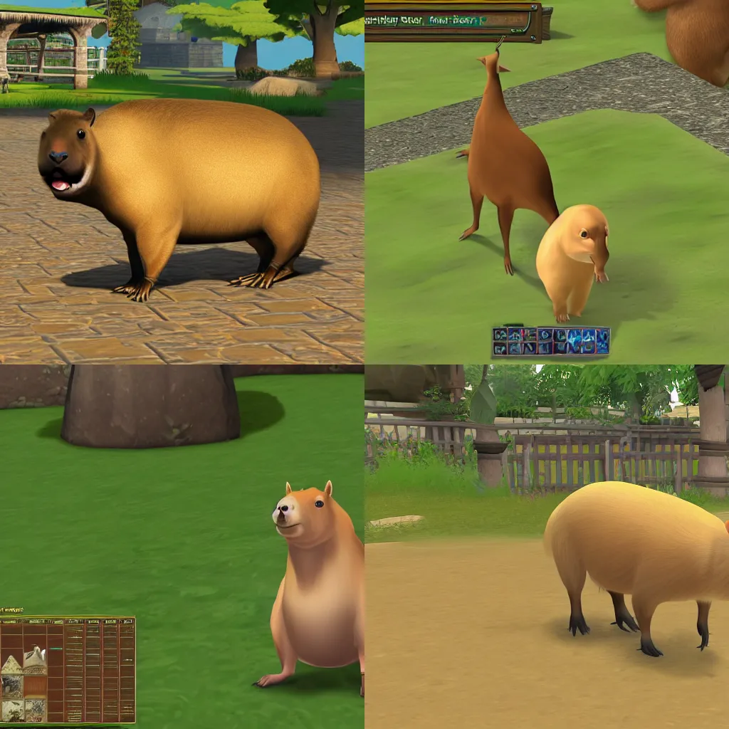 Prompt: A capybara in runescape