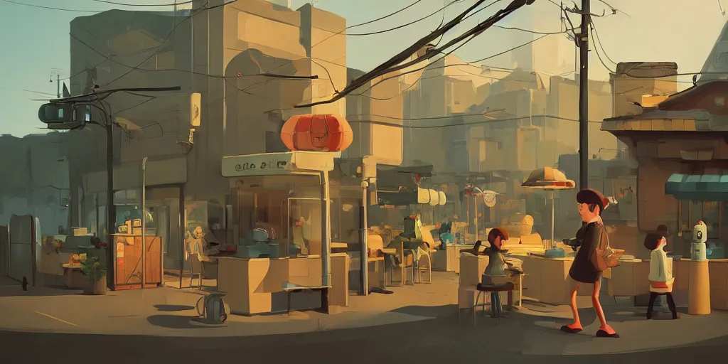 Prompt: tea cafe by Goro Fujita and Simon Stalenhag , 8k, trending on artstation, hyper detailed, cinematic