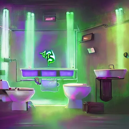 Image similar to a concept art of a gaming toilet with rtx and rgb lighting by razer
