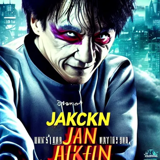 Image similar to jackie chan as joker at film poster