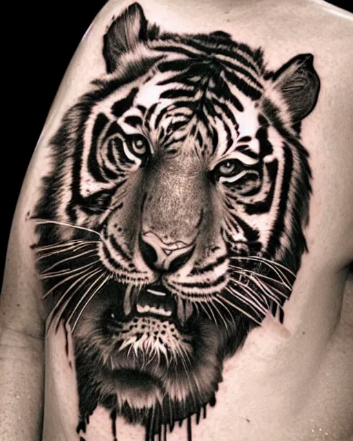a tiger girl tattoo, hyper realistic, hyper detailed, | Stable Diffusion |  OpenArt