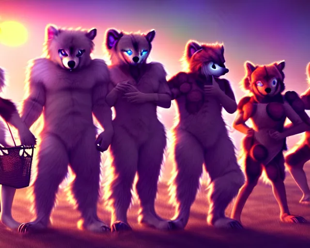 Image similar to high - resolution photograph from a nanopunk era furry fandom convention ( midwest furfest 2 0 4 7 ), taking place after the genetic revolution and singularity. photorealistic.