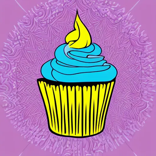 Prompt: colourful cupcake, vector style