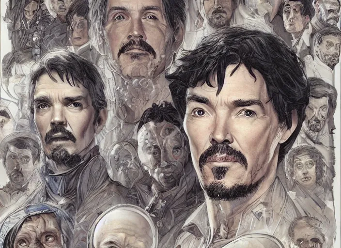 Image similar to a highly detailed medical portrait of stephen strange, james gurney, james jean