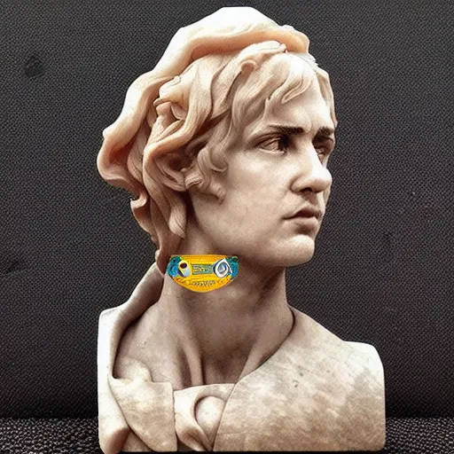 Image similar to amazing lifelike award winning marble bust of Eric cantona trending on art station artgerm Greg rutkowski alphonse mucha cinematic