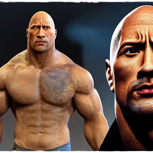 Prompt: dwayne johnson rendered in unreal engine