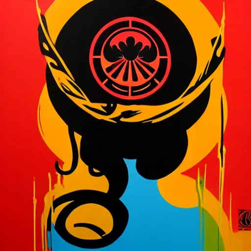 Prompt: graffiti, splash painting by shepard fairey