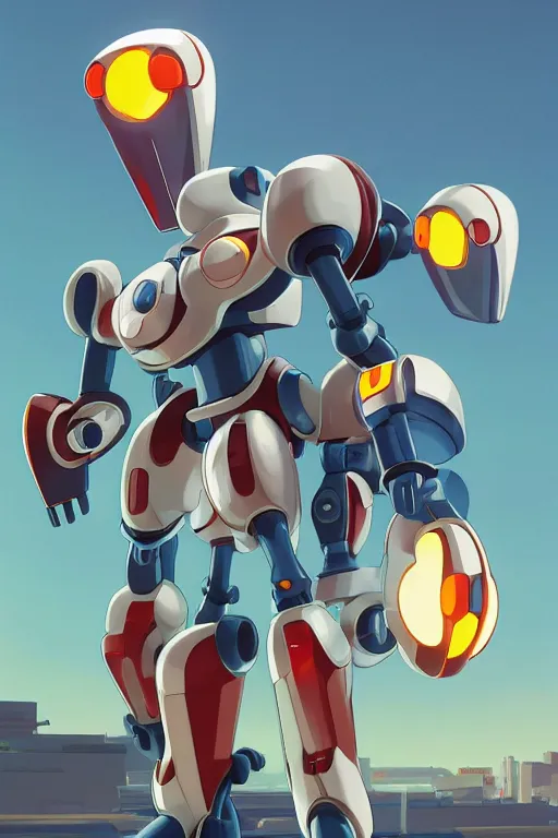 Image similar to metabots medabots medarotto medarot robot minimalist comics, behance hd by jesper ejsing, by rhads, makoto shinkai and lois van baarle, ilya kuvshinov, rossdraws global illumination ray tracing hdr radiating a glowing aura