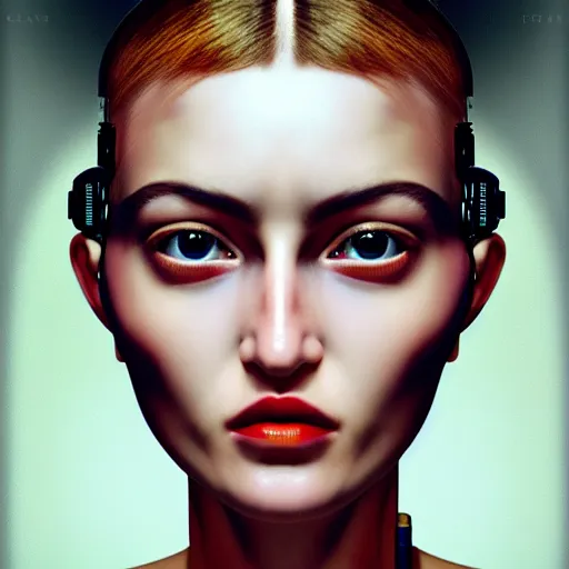 Prompt: hyperrealism aesthetic photography in caravaggio style quntum computer simulation visualisation of parallel universe cyberpunk scene with beautiful detailed ukrainian woman with detailed face and perfect eyes wearing ukrainian traditional shirt and wearing retrofuturistic sci - fi neural interface designed by josan gonzalez. hyperrealism photo on pentax 6 7, by giorgio de chirico volumetric natural light