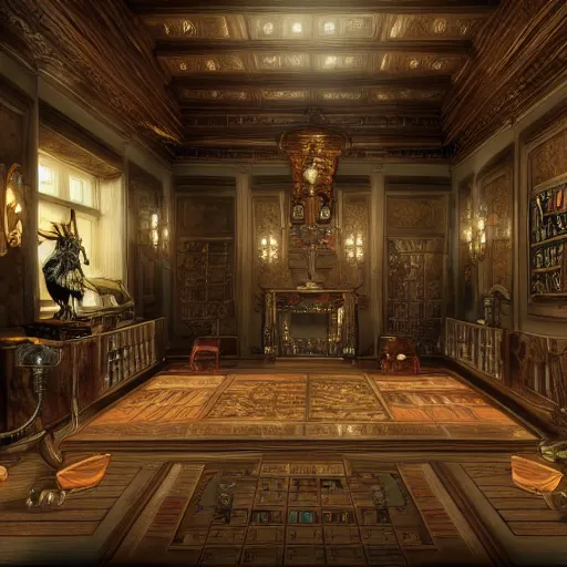 Image similar to the inside of a mansion, dungeons and dragons, 4 k, highly detailed