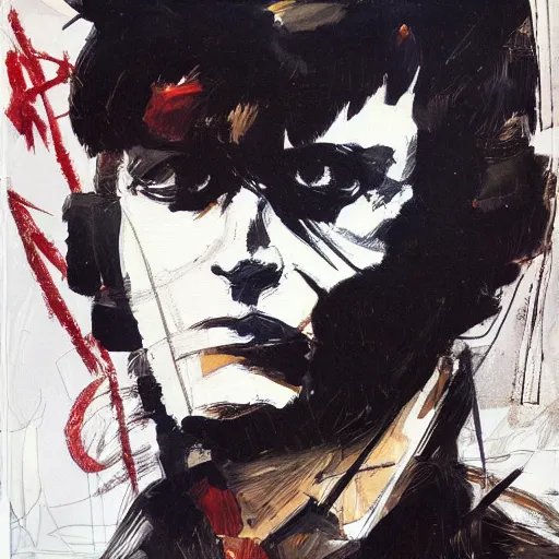 Prompt: portrait of corto maltese by dave mckean and yoji shinkawa, oil on canvas