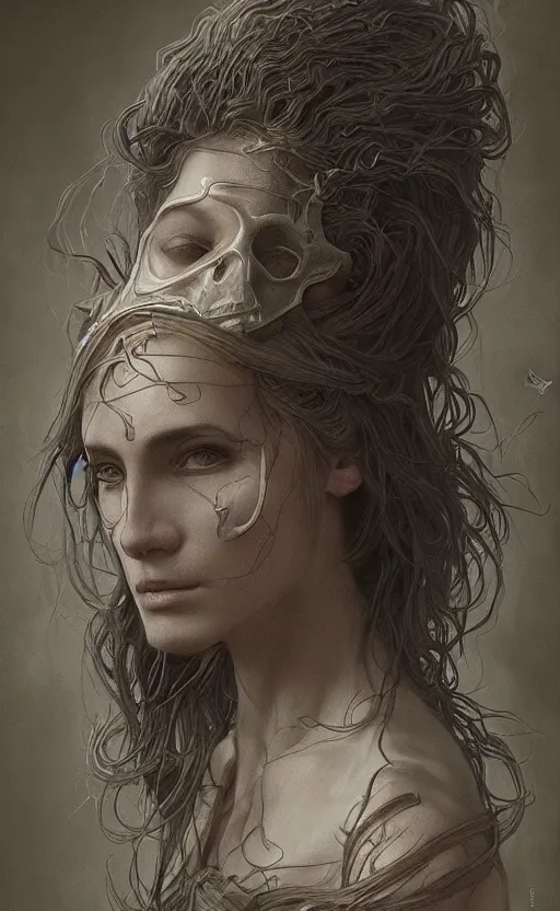 Image similar to death, highly detailed, concept art, intricate, sharp focus, einar jonsson and bouguereau