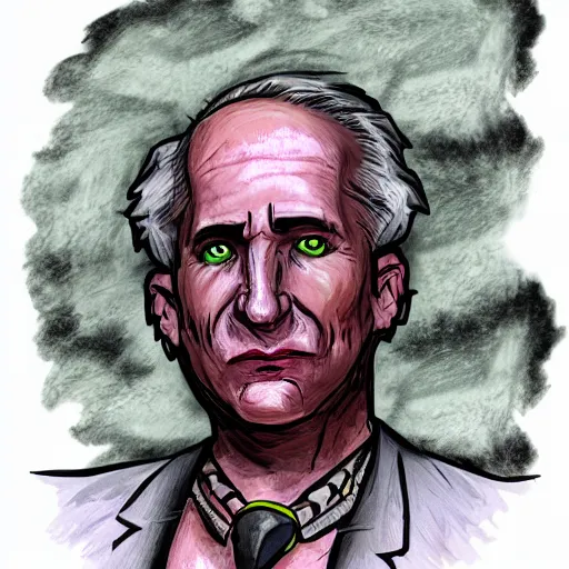 Prompt: peter schiff as dragula, illustration