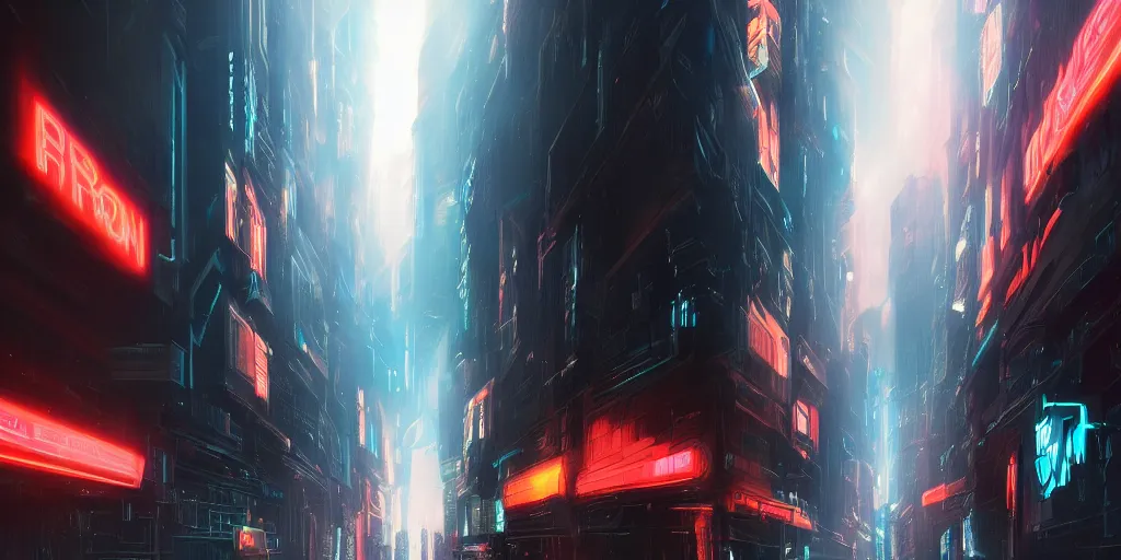 Prompt: warp speed concept art blade runner 2049 tron neon night alleyway diffusion clouds mist New York cityscape helium 44-2 artstation digital art 8k