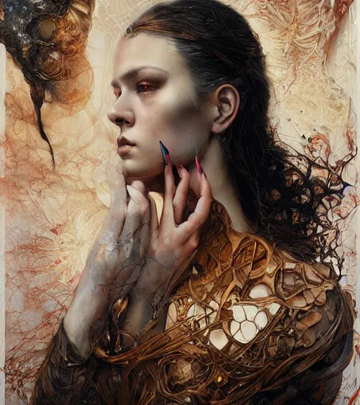 Prompt: portrait of the last touch by karol bak, James Jean, tom bagshaw, Nicola Samori, hyper detailed.