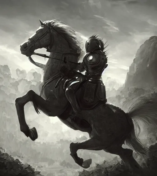 Prompt: knight, illustration, rim light, top light, perfectly shaded, spring time, slight overcast lighting, hyper realistic cinematic art 4 k great view high quality