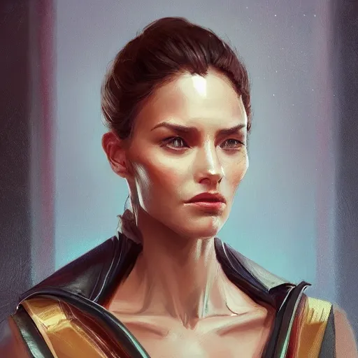 Prompt: Portrait of a woman by Greg Rutkowski, she is about 30 years old, mulato, wavy hair, attractive and beautiful, wifey material, she is wearing a futuristic lawyer outfit, highly detailed portrait, scifi, digital painting, artstation, concept art, smooth, sharp foccus ilustration, Artstation HQ