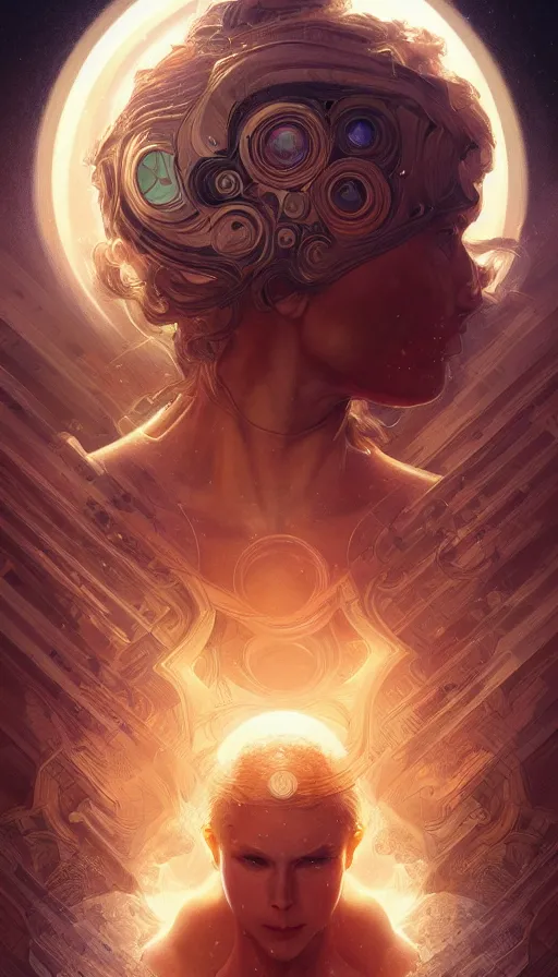 Image similar to supernova, fibonacci, sweaty, insane, intricate, highly detailed, digital painting, artstation, concept art, smooth, sharp focus, illustration, Unreal Engine 5, 8K, art by artgerm and greg rutkowski and alphonse mucha