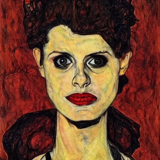 Prompt: sarah michelle gellar as buffy the vampire slayer, egon schiele