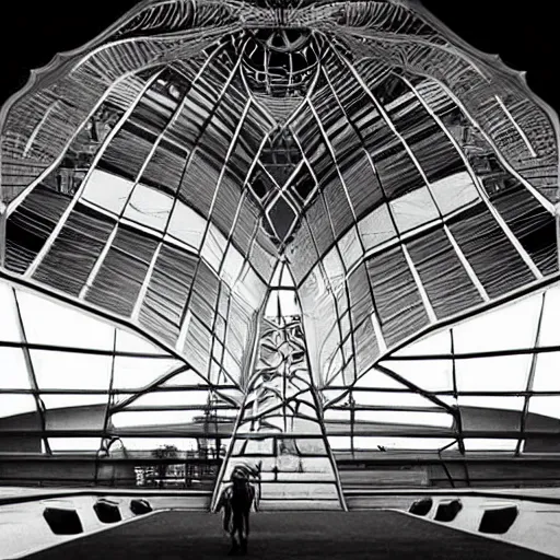 Image similar to futuristic temple by buckminster fuller and syd mead, intricate contemporary architecture, photo journalism, photography, cinematic, national geographic photoshoot