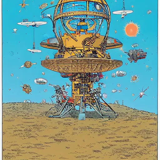 Image similar to james webb space telescop by geof darrow