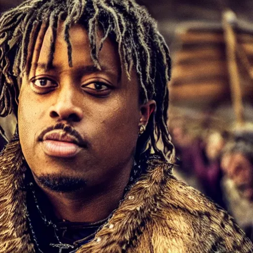 Image similar to juice wrld in Vikings very detailed 4k quality super realistic