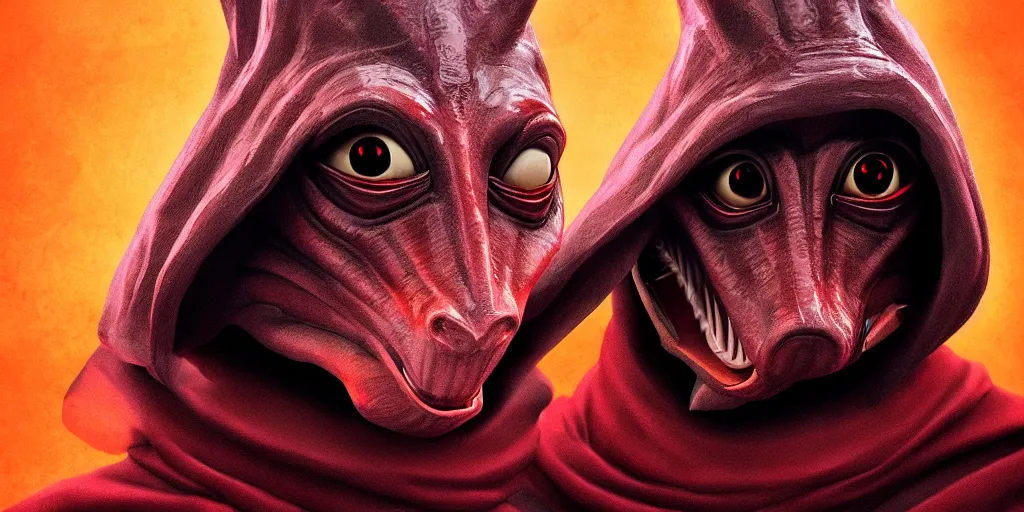 Image similar to jar jar binks as a sith lord, in the style of artstation, 4 k