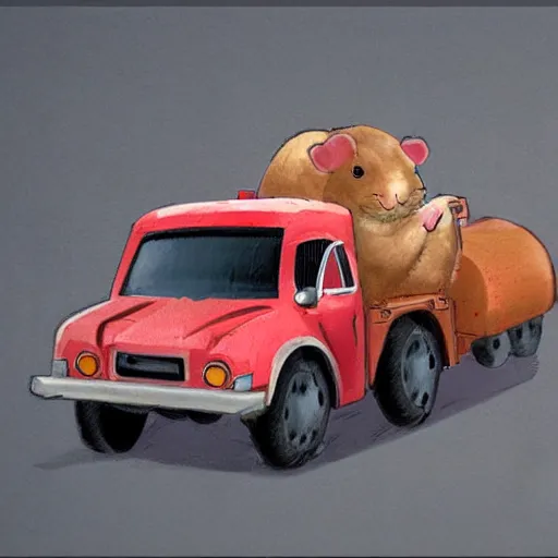 Prompt: concept art of hamster-truck