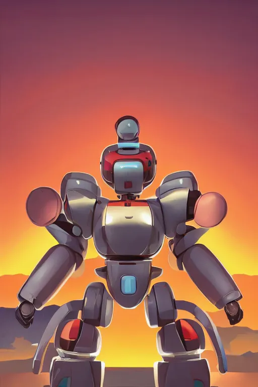 Image similar to metabots medabots medarotto medarot robot minimalist comics, behance hd by jesper ejsing, by rhads, makoto shinkai and lois van baarle, ilya kuvshinov, rossdraws global illumination ray tracing hdr radiating a glowing aura