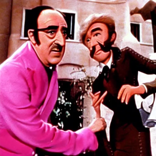 Prompt: scene from the pink panther with peter sellers