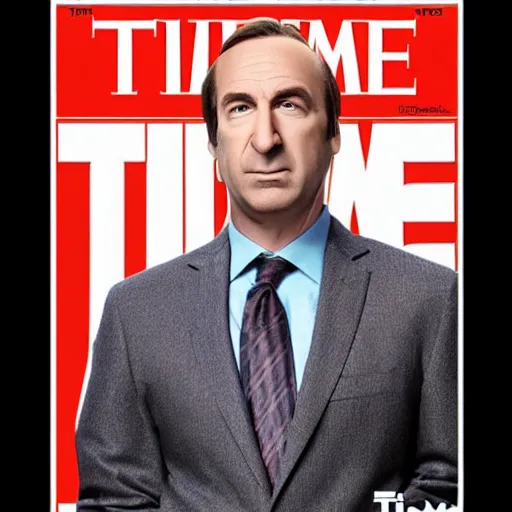 Prompt: Saul Goodman on the cover of Time Magazine, highly detailed