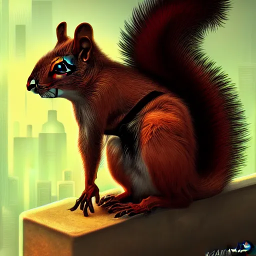 Image similar to cyberpunk rabid squirrel, intricate, digital painting, artstation, intricate, concept art, smooth, sharp focus