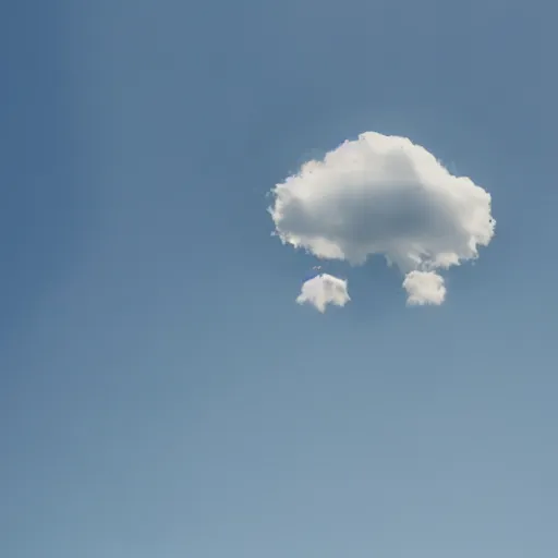 Prompt: a photo of a cloud with the shape of a skull, blue sky