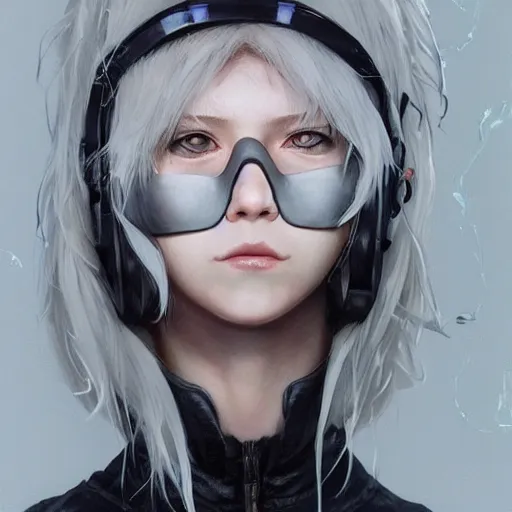 Prompt: ! dream very cool girl white hair girl with mask, streetwear, techwear, cyberpunk style outfit, full body, nose piercing, detailed portrait, intricate complexity, by greg rutkowski, cory loftis, artgerm, ross tran, conrad roset, takato yomamoto, ilya kuvshinov. 4 k, beautiful, cinematic dramatic atmosphere