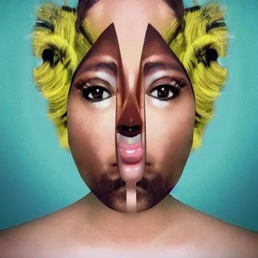 Image similar to bee with human face resembling beyonce