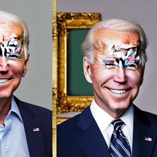 Image similar to A portrait photo of joe biden teams up with a teenage joe biden, perfect faces, 50 mm, award winning photography