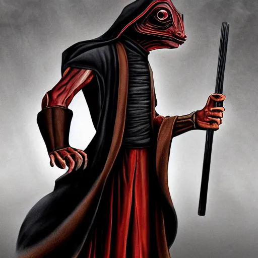 Prompt: jar jar binks as a sith lord, dark fantasy