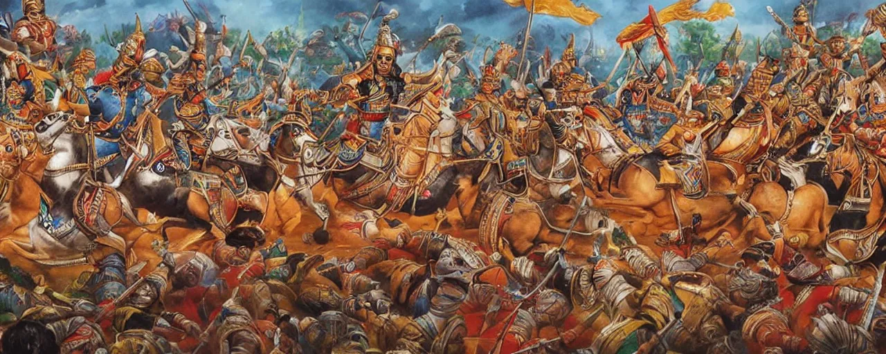 Prompt: The Battle of kurukshetra