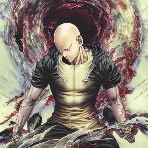 one punch man, hyper detailed masterpiece, digital art, Stable Diffusion