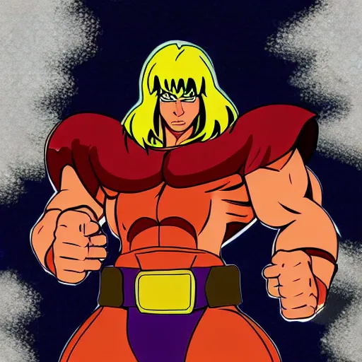 Image similar to he - man digital painting, highly detailed, anime