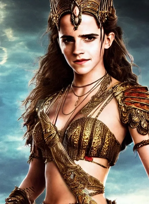 Prompt: ultrarealistic photo of warrior princess emma watson dejah thoris, full body, cinematic,