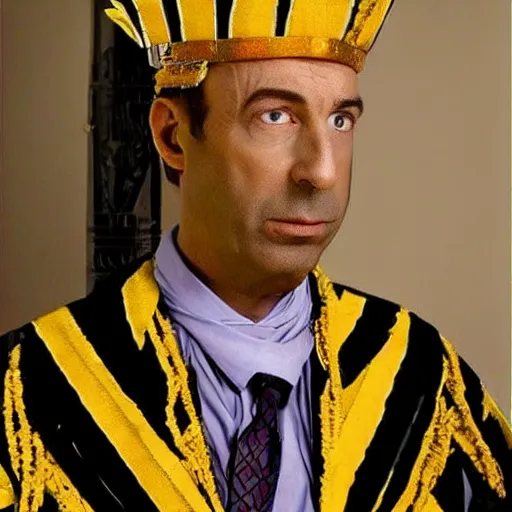 Image similar to saul goodman as an african emperor