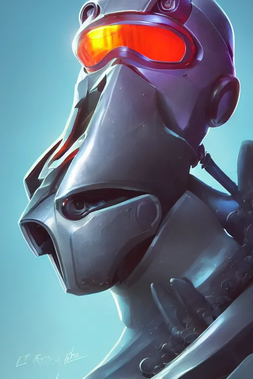 Image similar to epic mask helmet robot ninja portrait stylized as fornite style game design fanart by concept artist gervasio canda, behance hd by jesper ejsing, by rhads, makoto shinkai and lois van baarle, ilya kuvshinov, rossdraws global illumination radiating a glowing aura global illumination ray tracing hdr render in unreal engine 5