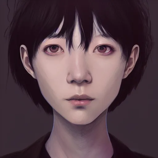 Image similar to portait of lain from serial experiments : lain, sci - fi, intricate, elegant, highly detailed, digital painting, artstation, concept art, smooth, sharp focus, illustration, by bartek fedyczak, erak note, tooth wu, neil richards, kan liu, siwoo kim, jisu choe