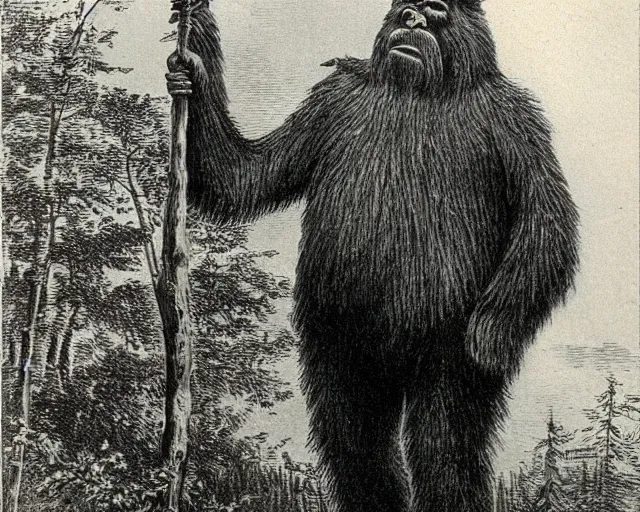 Prompt: 1880s sasquatch