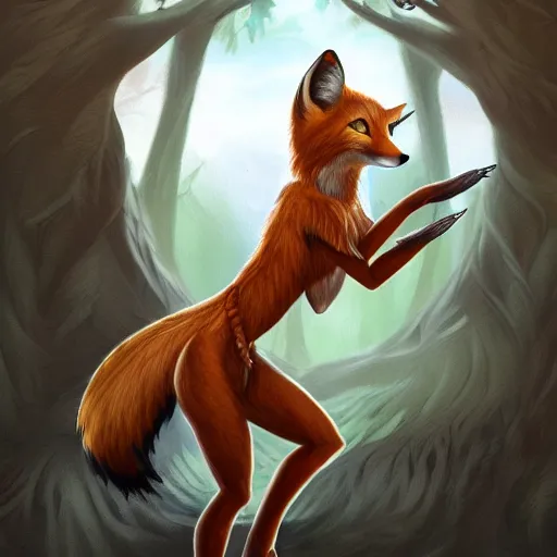 Prompt: award-winning extremely detailed FurAffinity fantasy art of a natural beautiful female warrior fox with a long tail and black paws, 4k, realistic shading, trending on FurAffinity