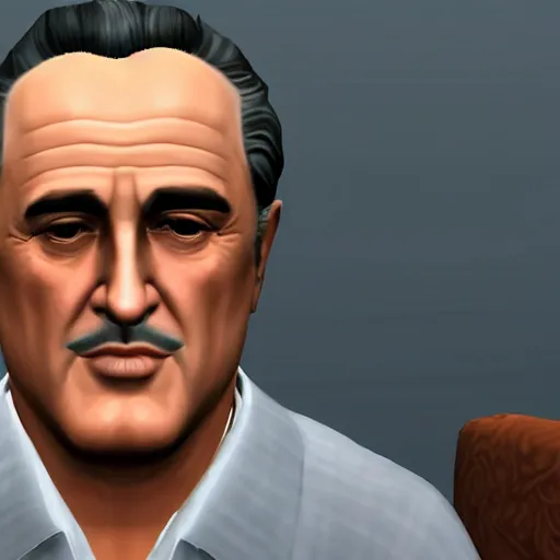 Image similar to Vito Corleone in the Sims 4