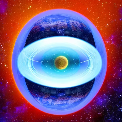 Image similar to universe inside sphere, highly detailed