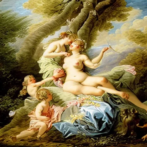Image similar to a beautiful painting by francois boucher